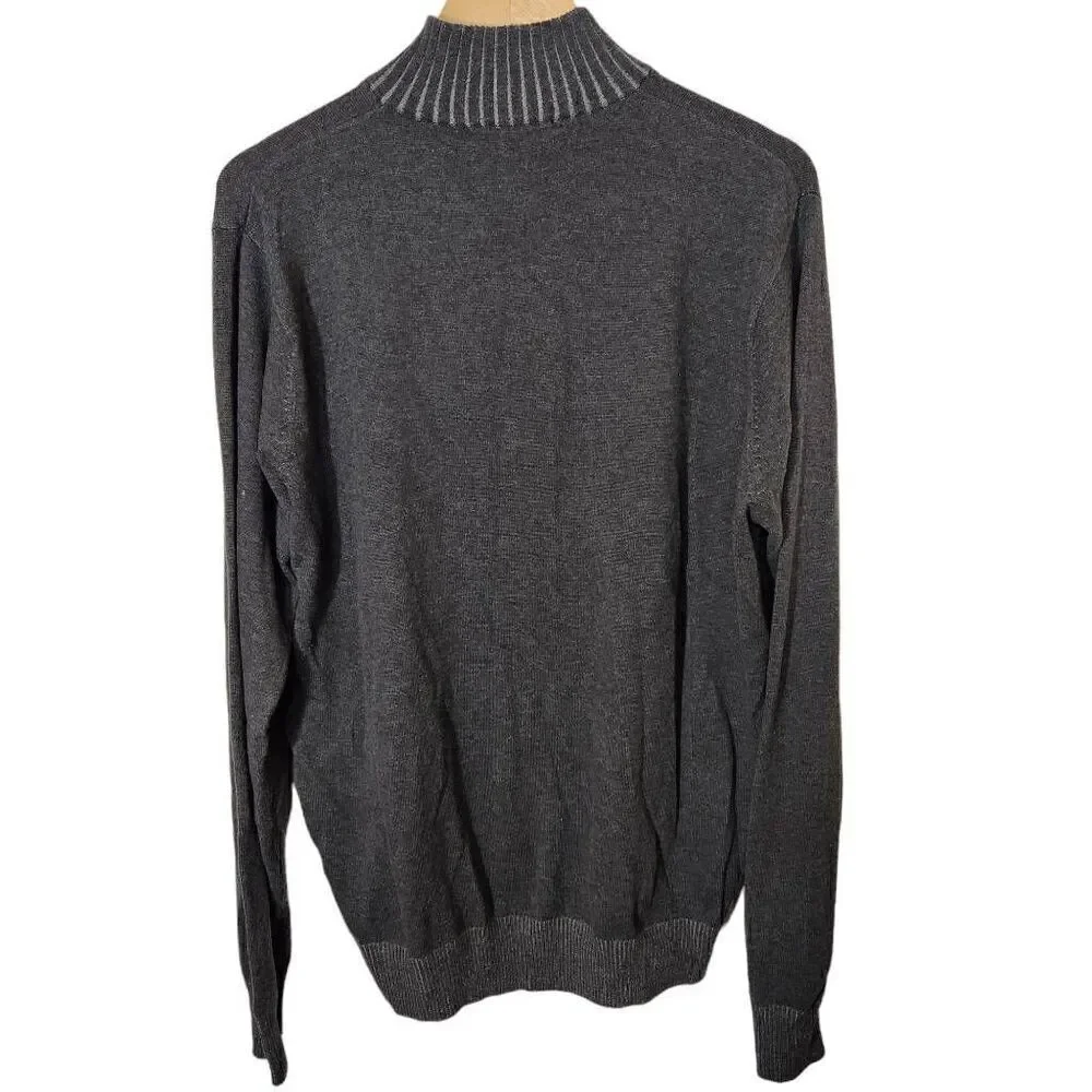 Pronto Uomo Blue Men's quarter zip gray sweater size XL‎